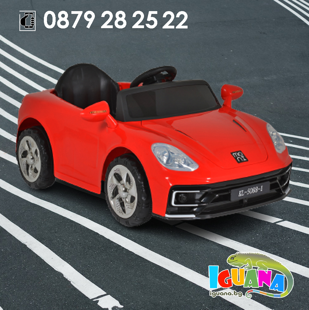 Червена Акумулаторна кола Florida, 12V, Предни светлини и отварящи се врати | Iguana.bg