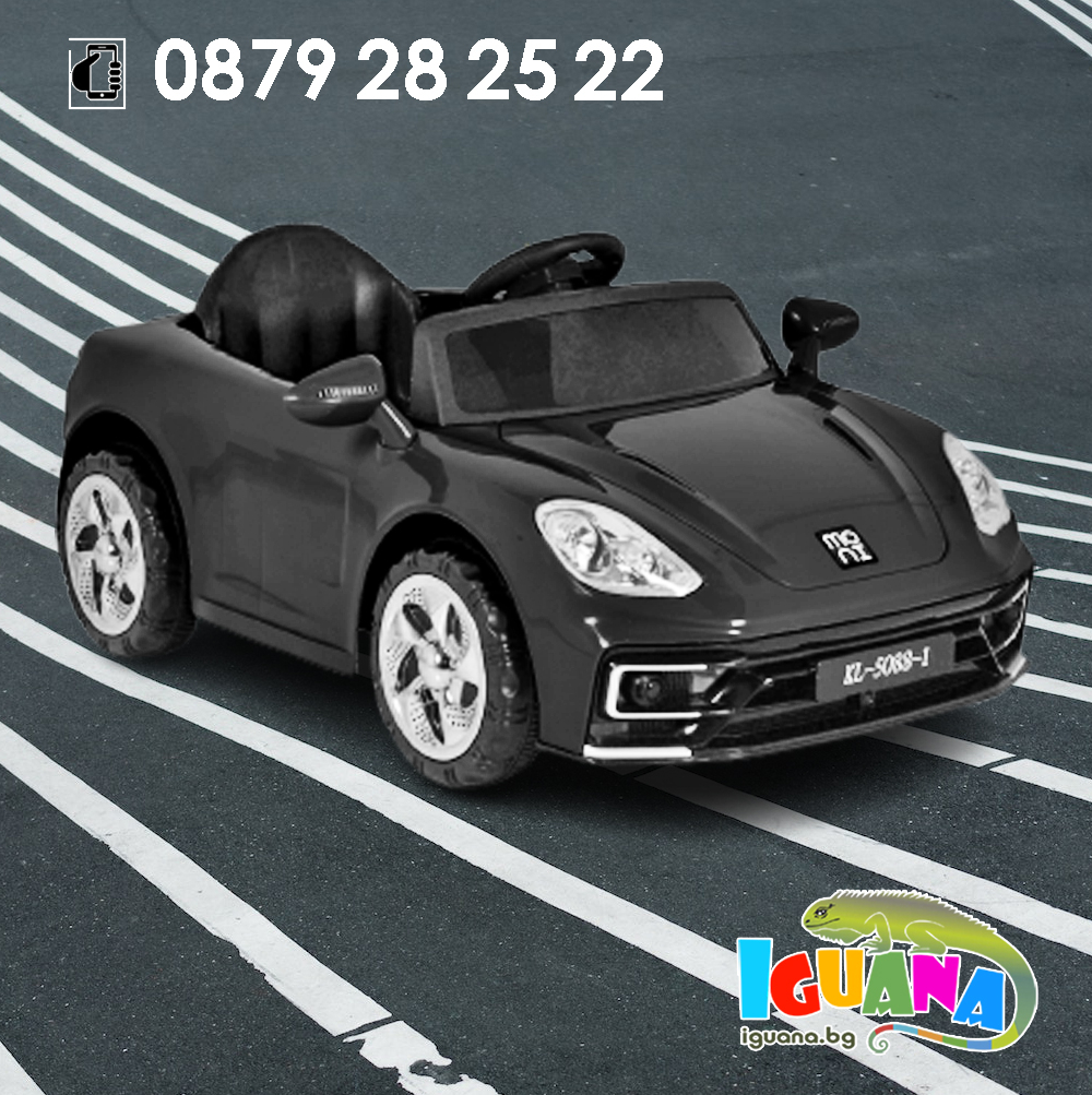 Черна Акумулаторна кола Florida, 12V, Предни светлини и отварящи се врати | Iguana.bg