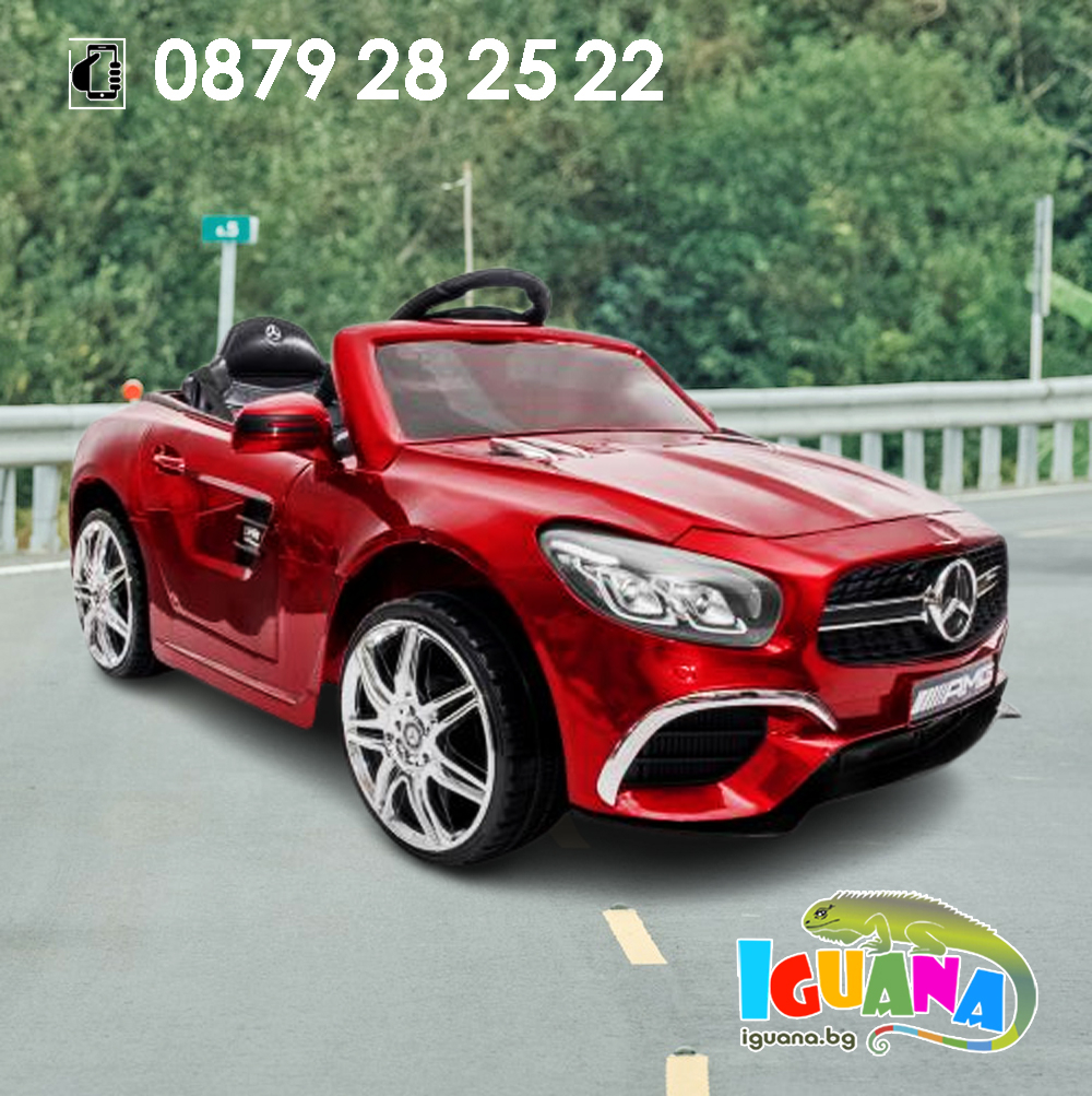 Акумулаторна кола Mercedes Benz SL63 AMG, Червен Металик, 12V, с меки гуми и отварящи се врати | IGUANA.BG