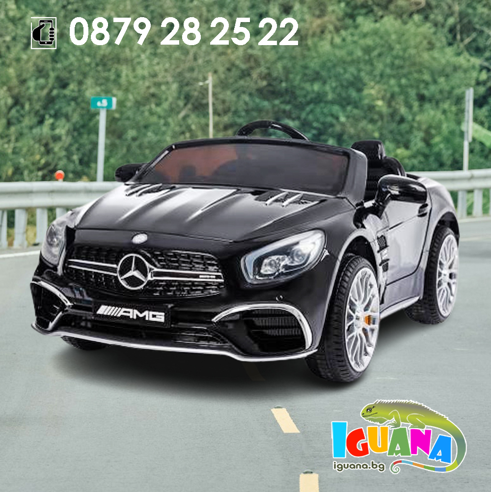 Акумулаторна кола Mercedes Benz SL63 AMG, Черен Металик, 12V, с меки гуми и отварящи се врати | IGUANA.BG
