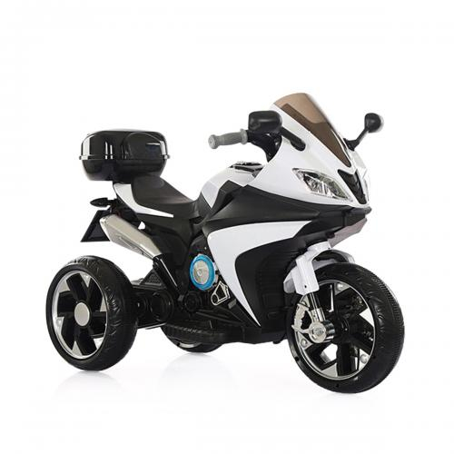 Акумулаторен мотор KARACHI Бял, с три гуми и предни светлини | Iguana.bg