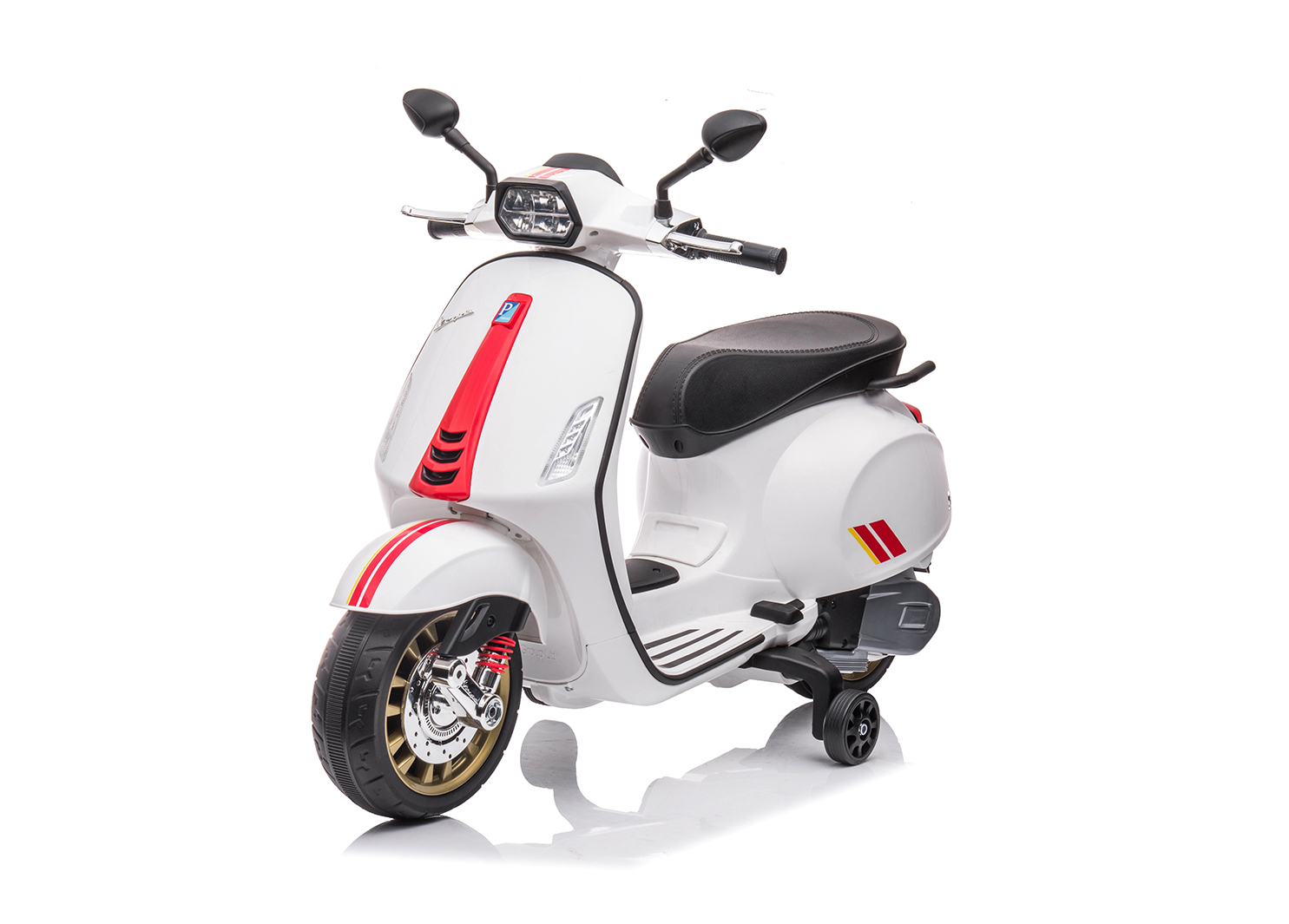 Акумулаторен мотор Vespa Sprint Бял 12V licensed с огледала и светлини | Iguana.bg