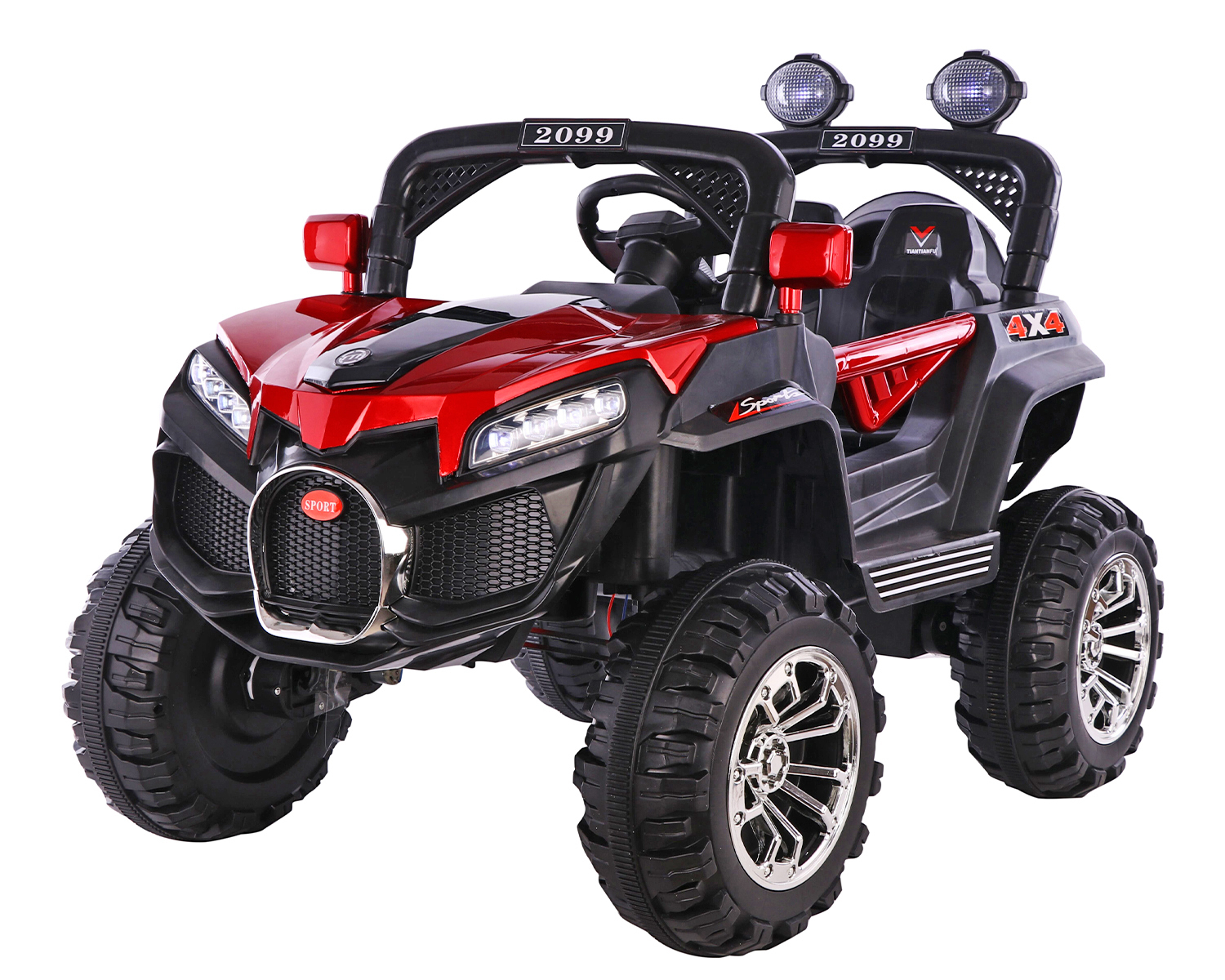 Акумулаторна кола Alpinist SP 4X4, Червен металик, 12V с отварящи се врати и светлини | Iguana.bg