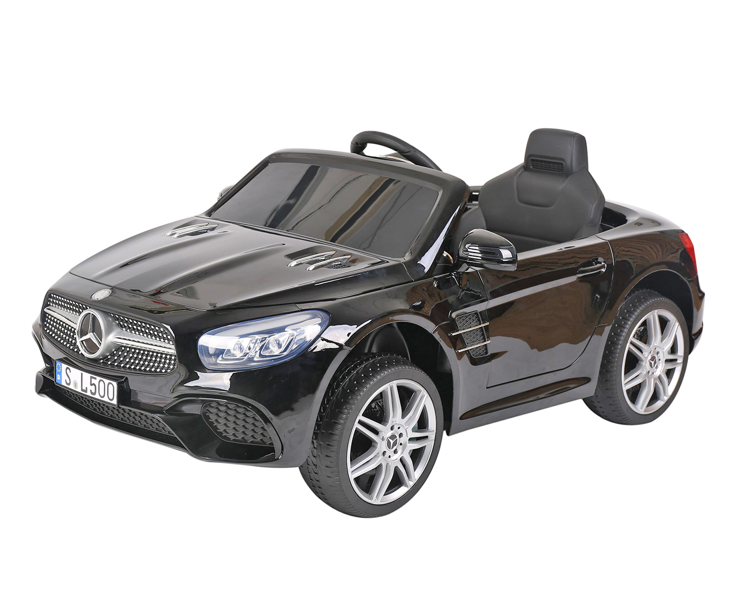 Лицензирана Акумулаторна кола Mercedes Benz SL500 Черна, 12V с меки гуми и скорости | Iguana.bg