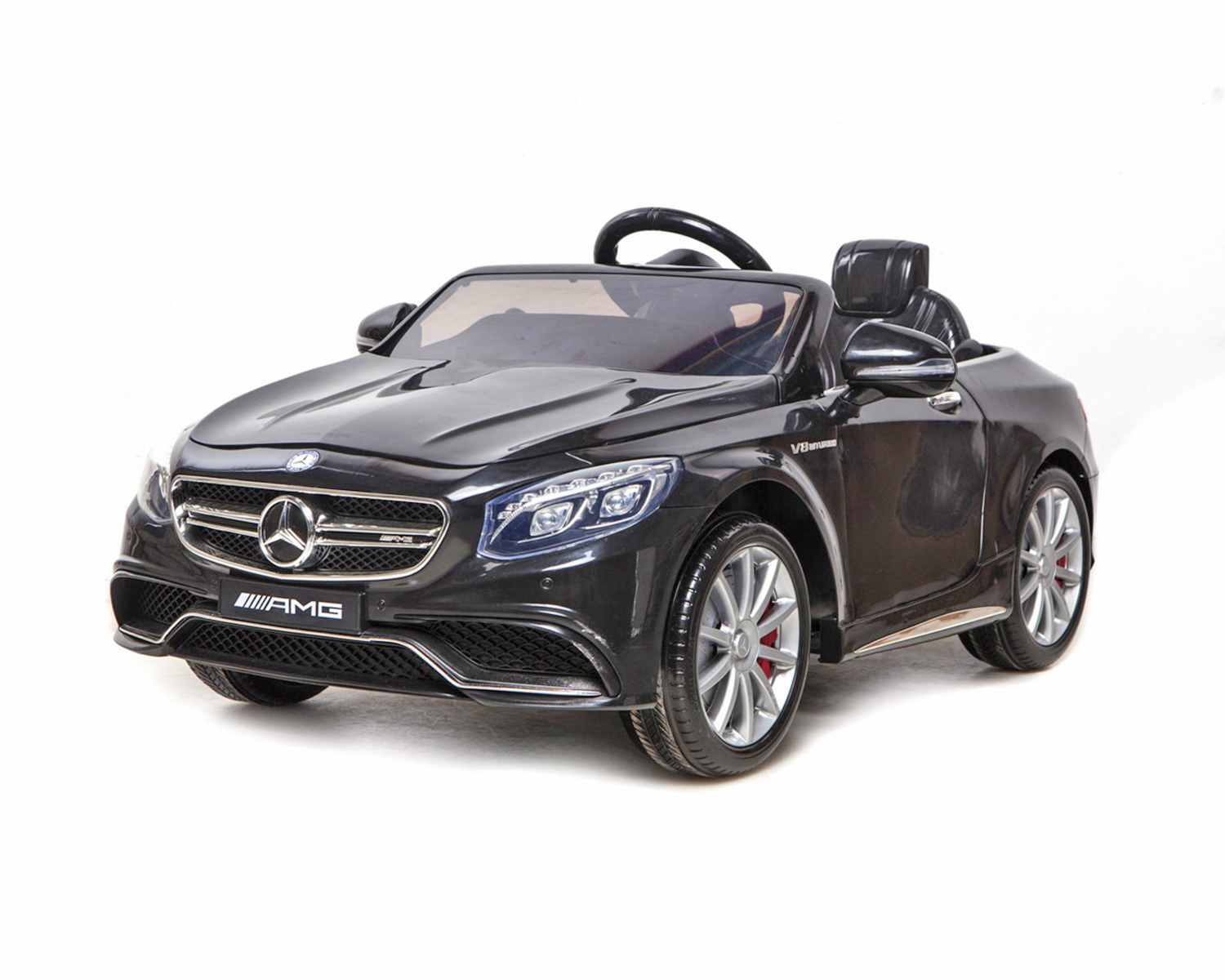 Лицензирана Акумулаторна кола Mercedes Benz S 63 AMG 12V, Черен металик и три скорости | Iguana.bg