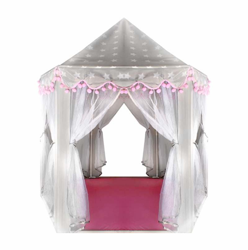 Детска Шатра Сиво Розова 123 x 123 x 140см