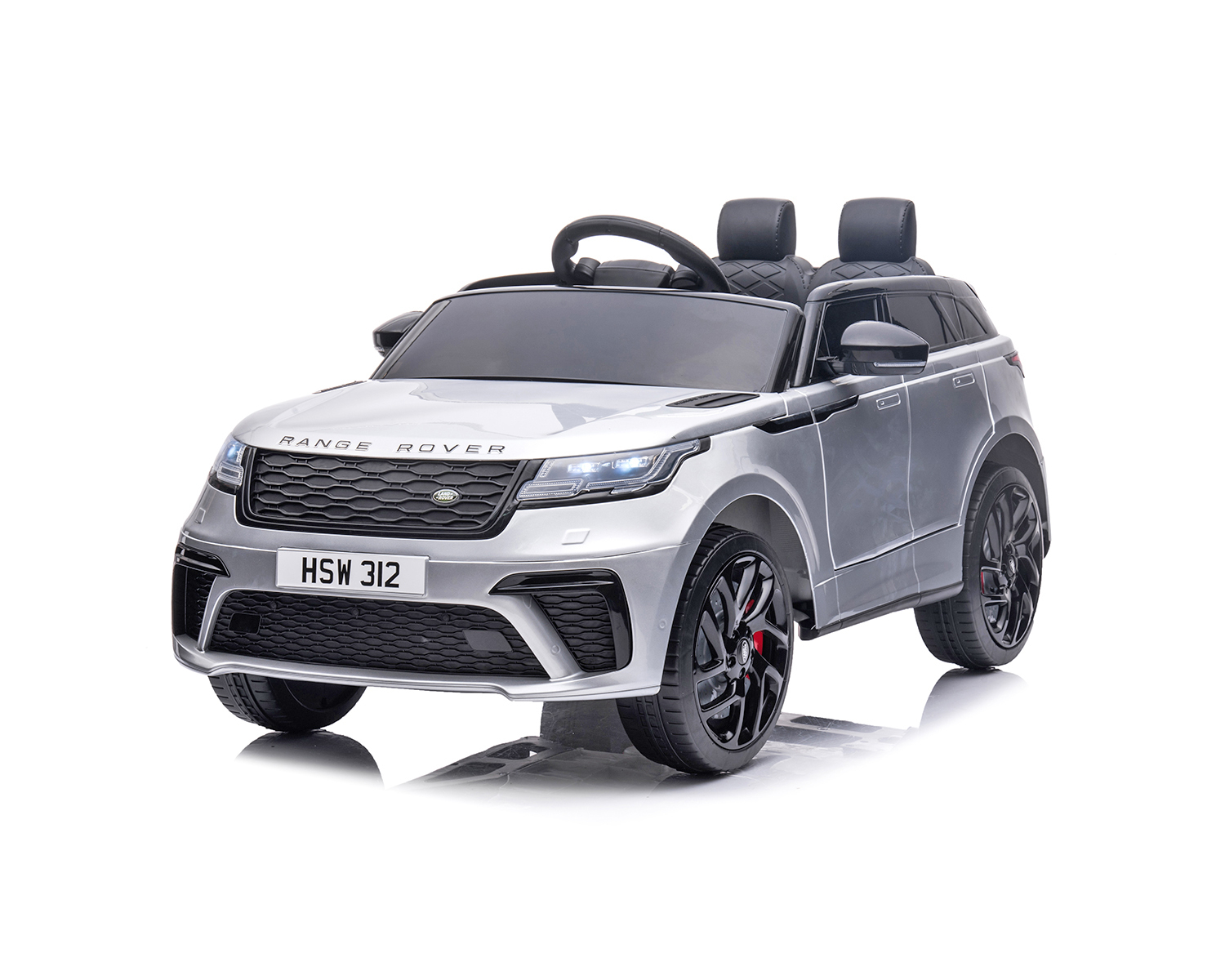 Лицензиран Акумулаторен джип Range Rover Velar 12V, Сребрист с отварящи се врати и LED светлини | Iguana.bg