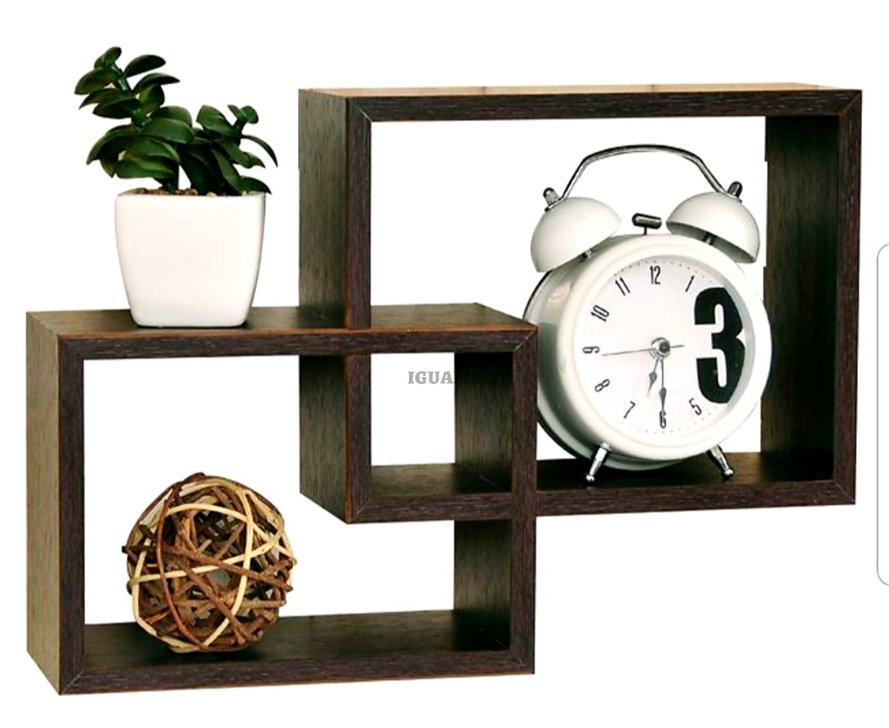 Квадратни етажерки за стена, MDF, декоративни, венге