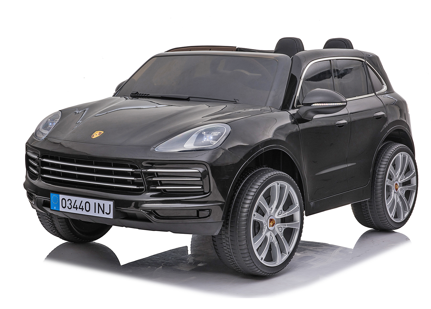 Лицензиран Акумулаторен джип Porsche Cayenne S, Черен, 12V с две места и светлини | Iguana.bg