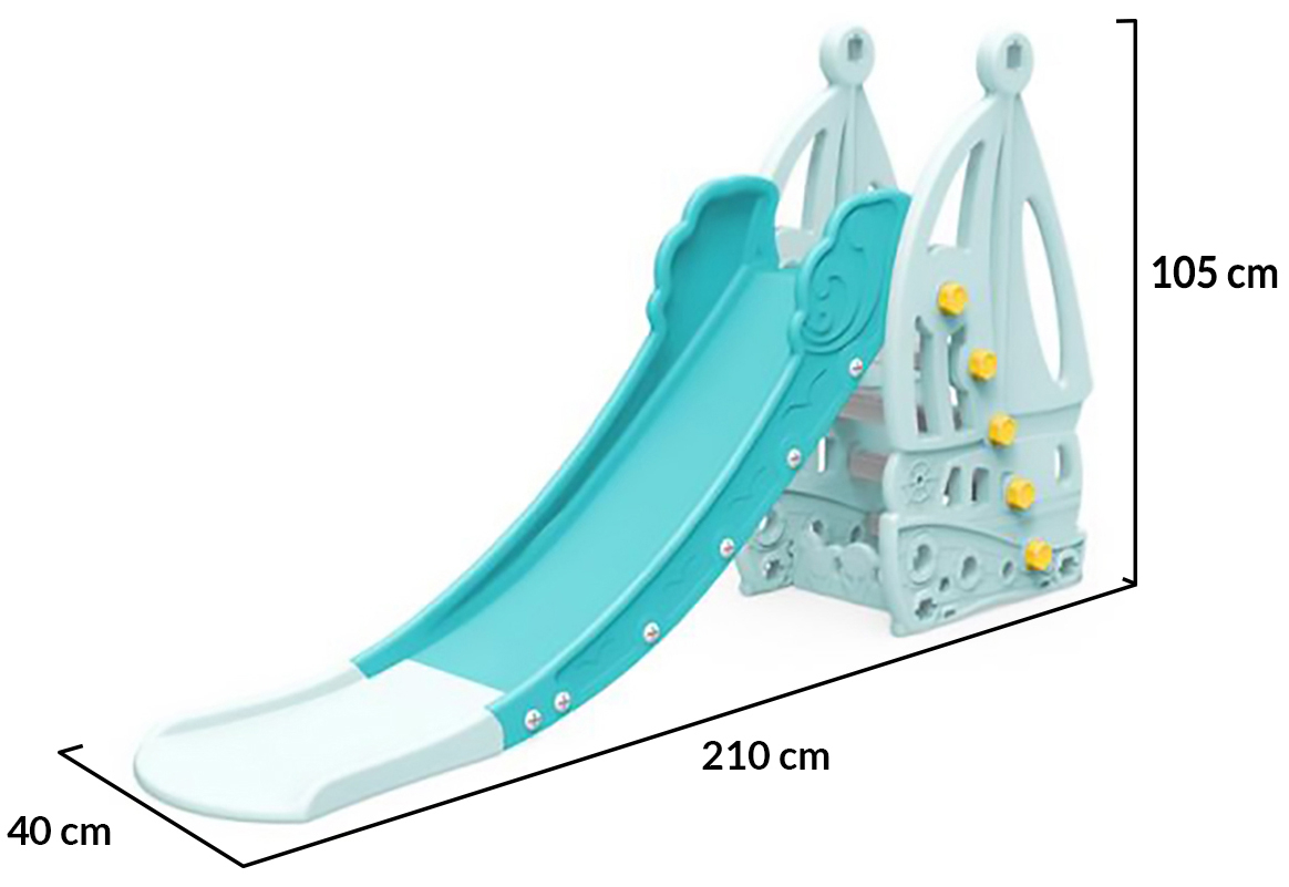 Детска Пързалка NALA, Синя, за деца до 40кг, дължина на улея 172см | Iguana.bg