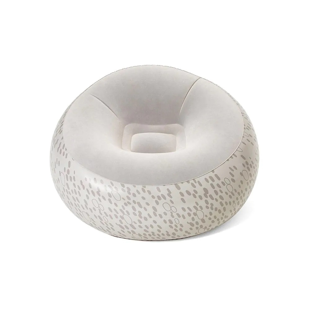 Луксозно Надуваемо кресло, барбарон, фотьойл, топка, Бяло, до 100кг, 112 х 112 х 66 см | Iguana.bg