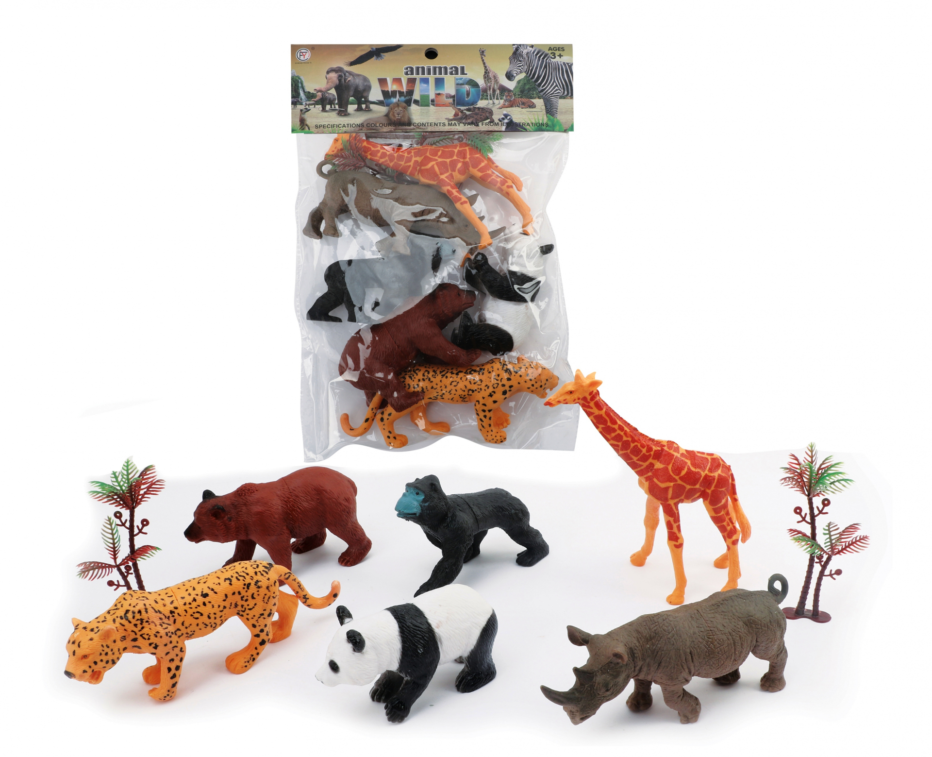 Комплект диви животни с горила, 6бр