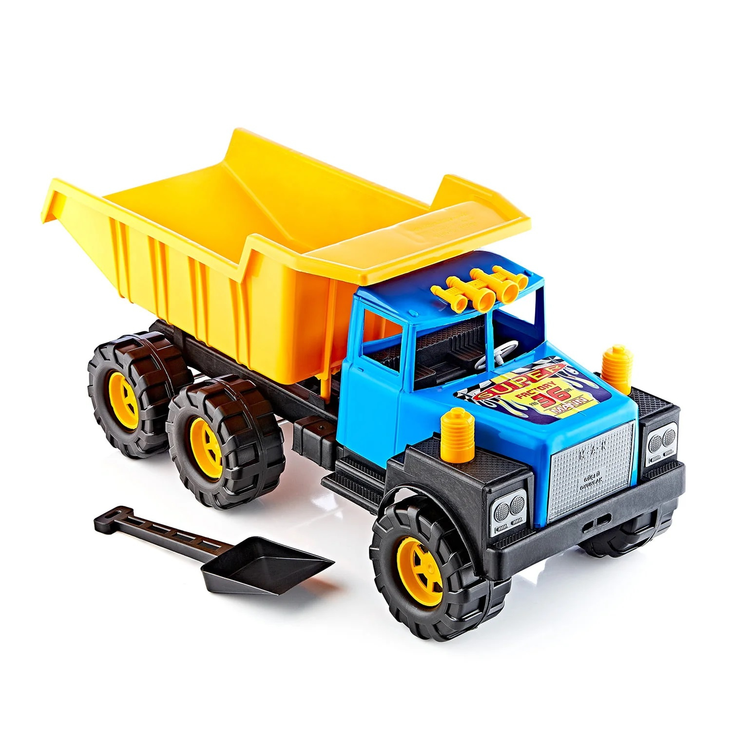 Огромен детски самосвал 76см камион 3 цвята до 15кг с лопатка