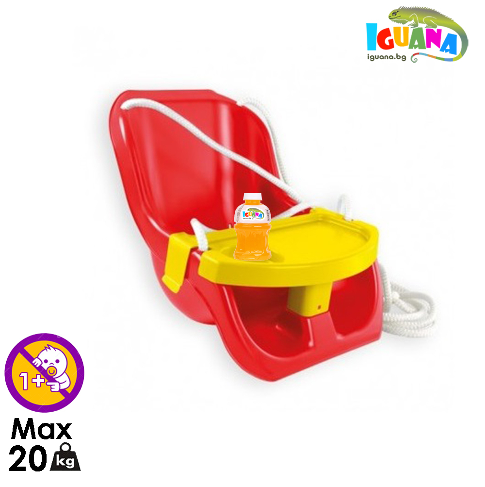 Детска люлка с подвижна поставка, Червена, за деца над 1 година, до 20кг | Iguana.bg