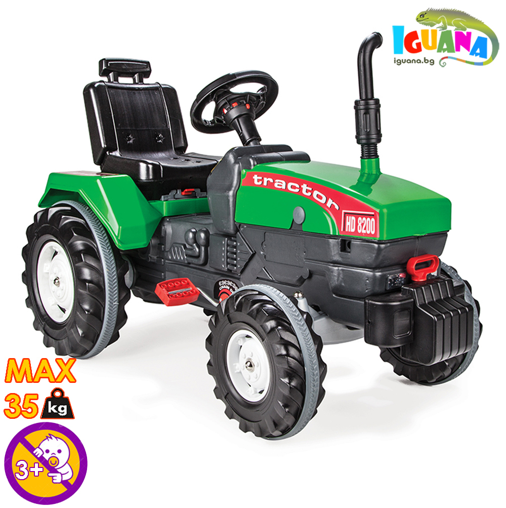 Детски трактор с педали Зелен, Тромба, до 35кг | Iguana.bg