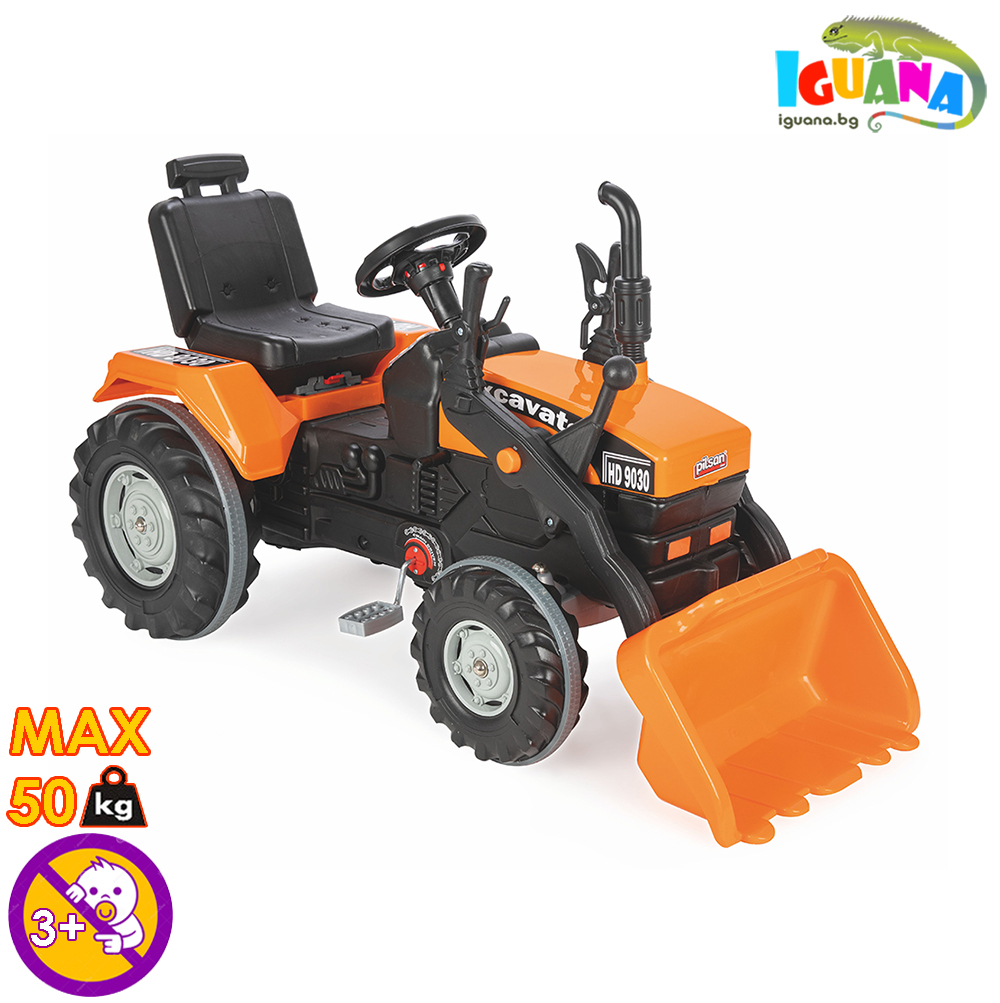 Детска фадрома с педали, Жълта, Кормило с тромба, до 50кг | Iguana.bg