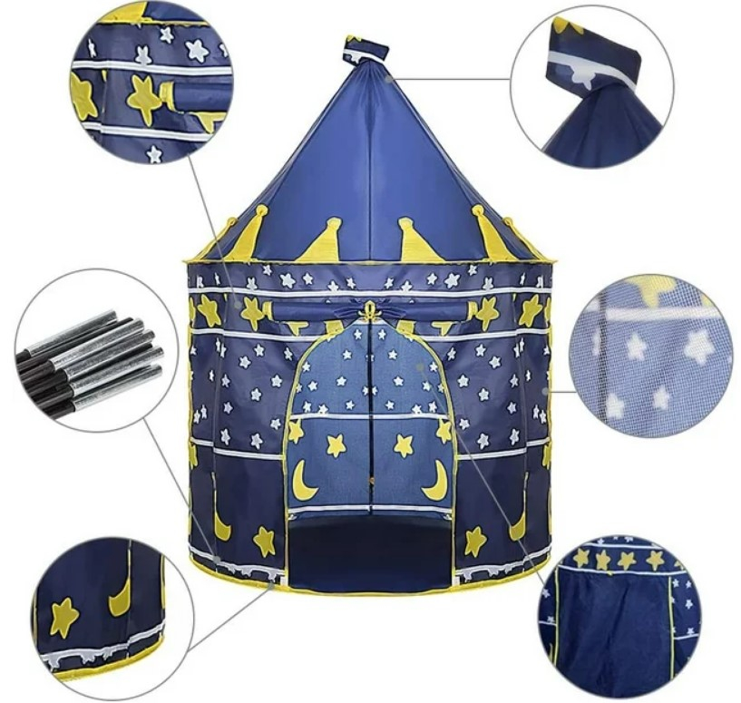 Детска Синя Палатка тип Замък 105 x 135 см | Iguana.bg