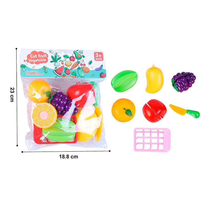 Детски комплект от 5 плодчета за рязане, ножче и сушилник, 7 части