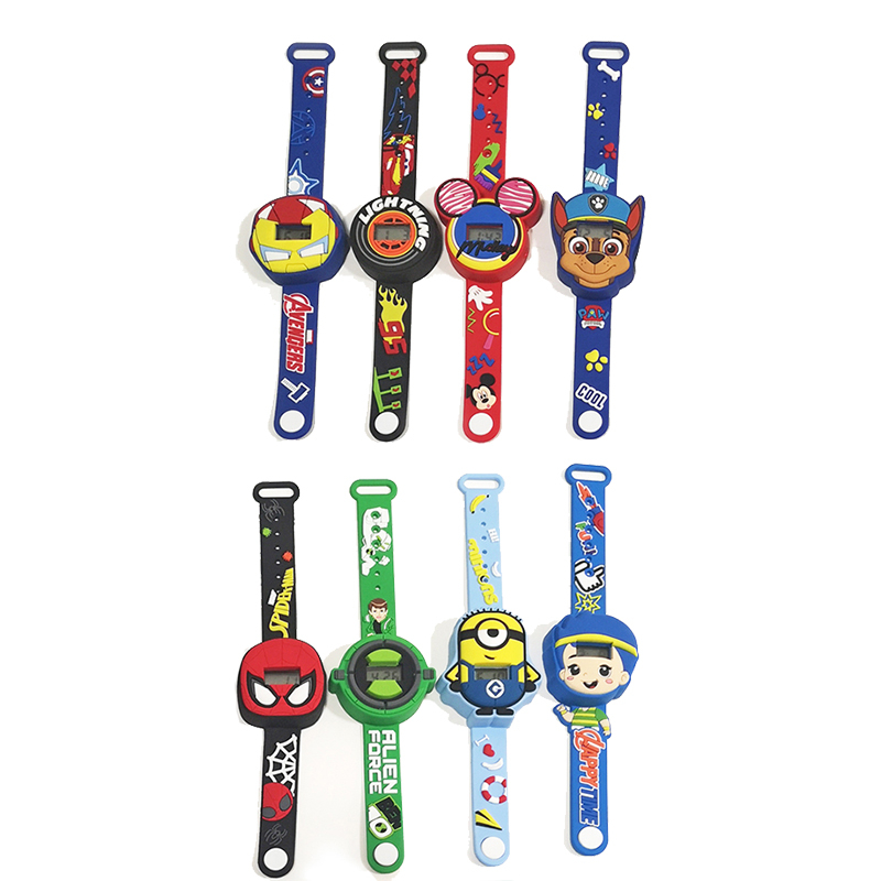 Детски Електронен Часовник с Герой, гумена кайшка, различни Видове