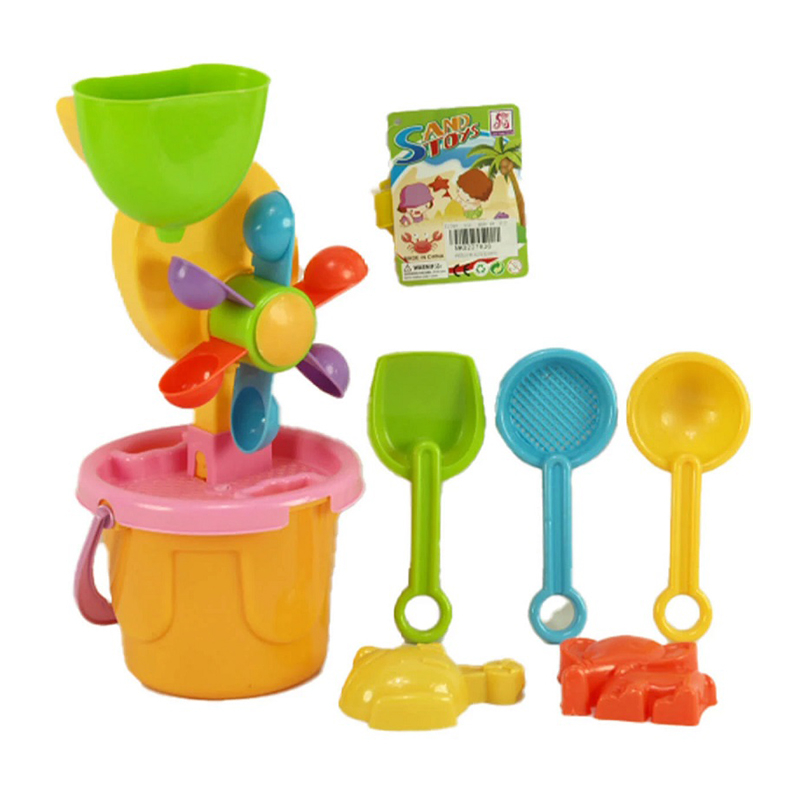 Детски комплект кофа с мелница,8 части, за игра на пясък