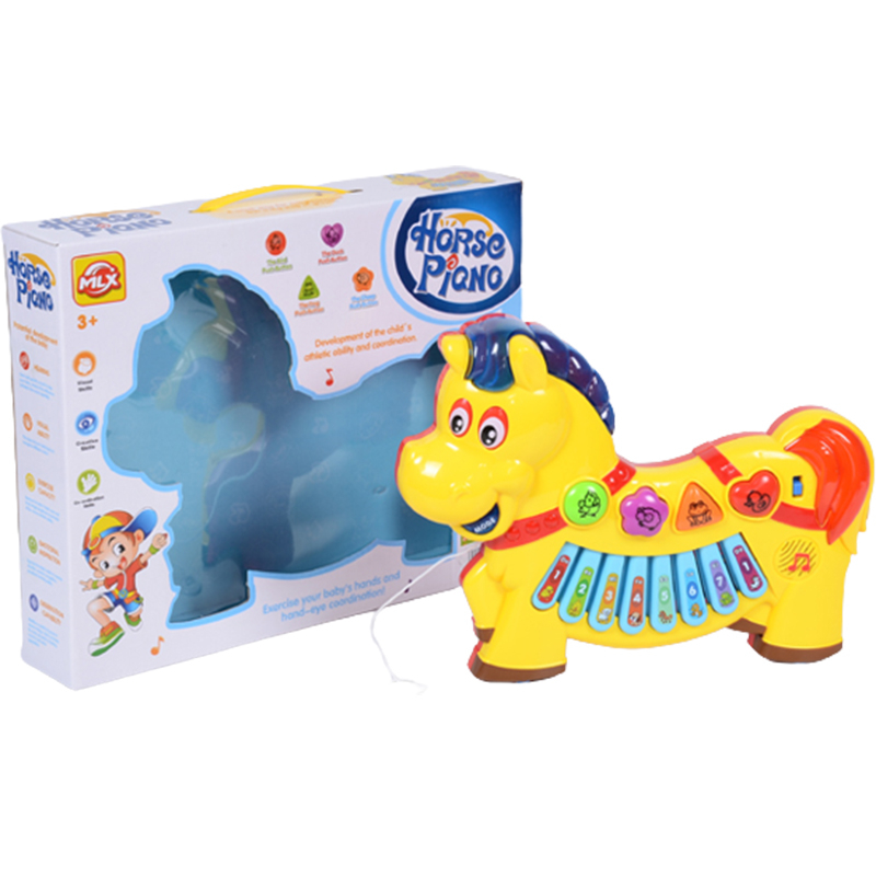 Бебешко пиано-конче на колелца, регулиране на звука, 8 клавиша