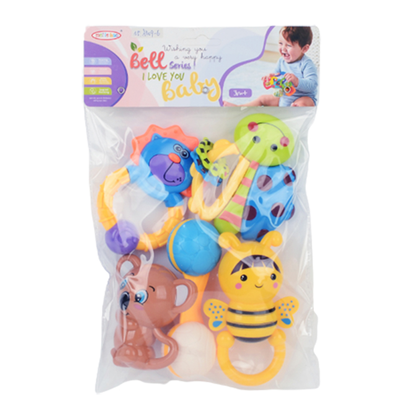 Комплект от 5 весели дрънкалки, Ярки цветове и различните форми