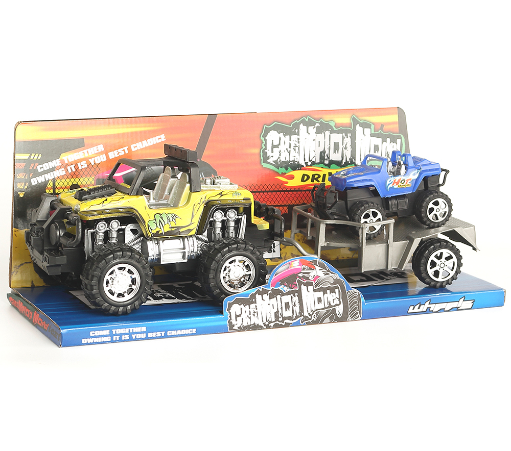 Детски Хамър с платформа и джип, инерционен механизъм