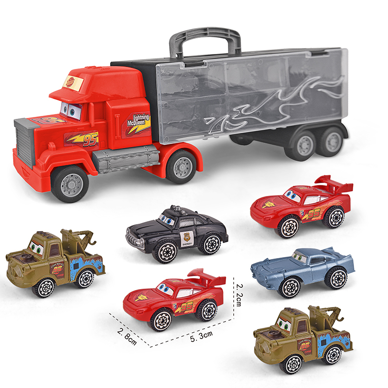 Детски автовоз куфар и 6 коли с очи