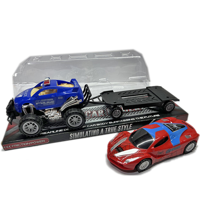 Комплект от джип 4х4 с платформа и спортен автомобил, инерционен механизъм