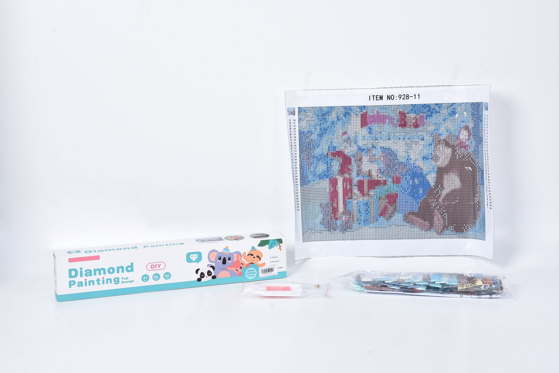 Диамантен гоблен Маша и мечока, 30х40см