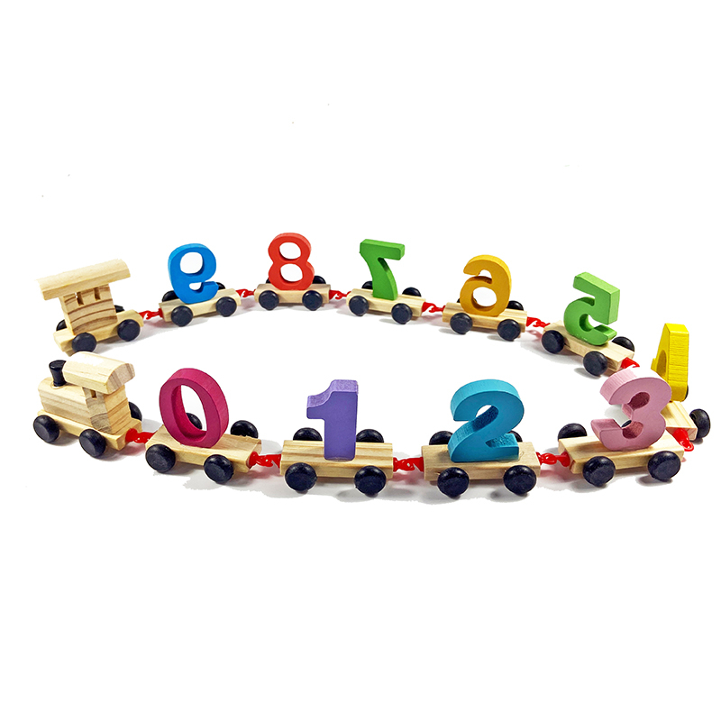 Дървено влакче с цифри метод Монтесори