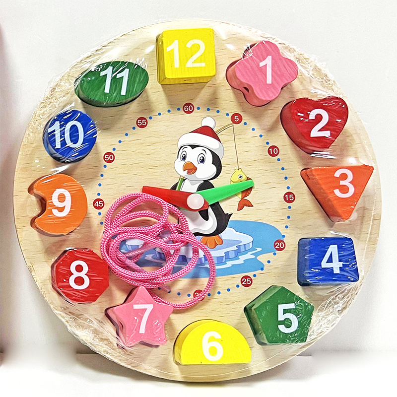 Детски дървен часовник, 17см