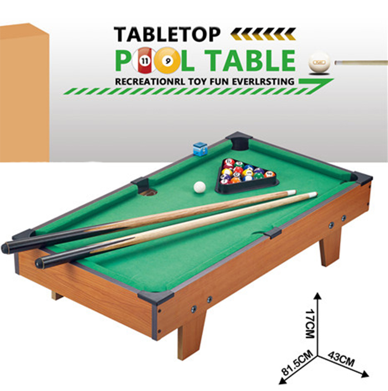 Голям дървен билярд, 2 щеки, 16 топки, пластмасов триъгълник,  81,5 х 43 х 17см