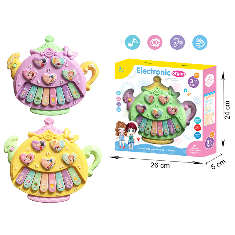 Детско пиано с форма на чайник, 8 клавиша, мелодии и звуци