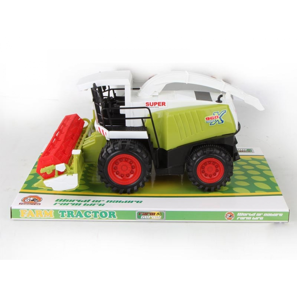 ГОЛЯМ комбайн с хедер - Реалистична детска селскостопанска машина, инерционна комбайна