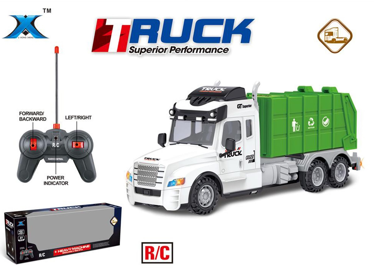 Голям камион за боклук с Радиоконтрол и Светлини, движение в 4 посоки