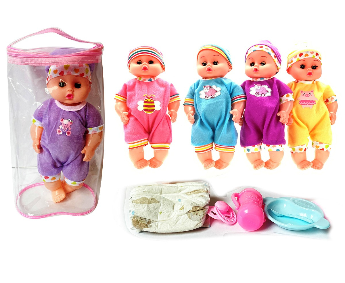 Пикаещо бебе в чанта с аксесоари + ЗВУК, 4 цвята