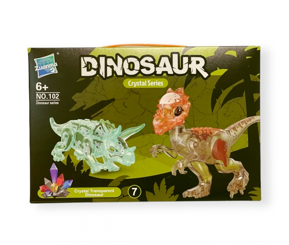 Конструктор кристални динозаври 2 броя с подвижни стави