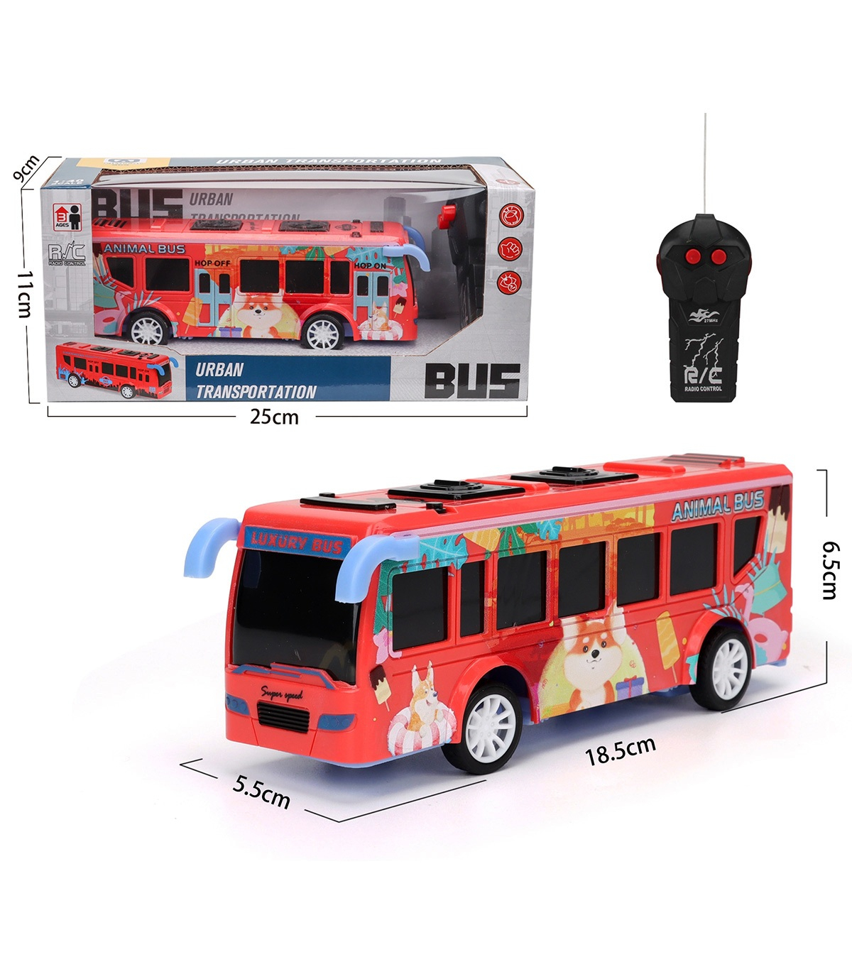 Автобус с радиоконтрол, движение в 2 посоки