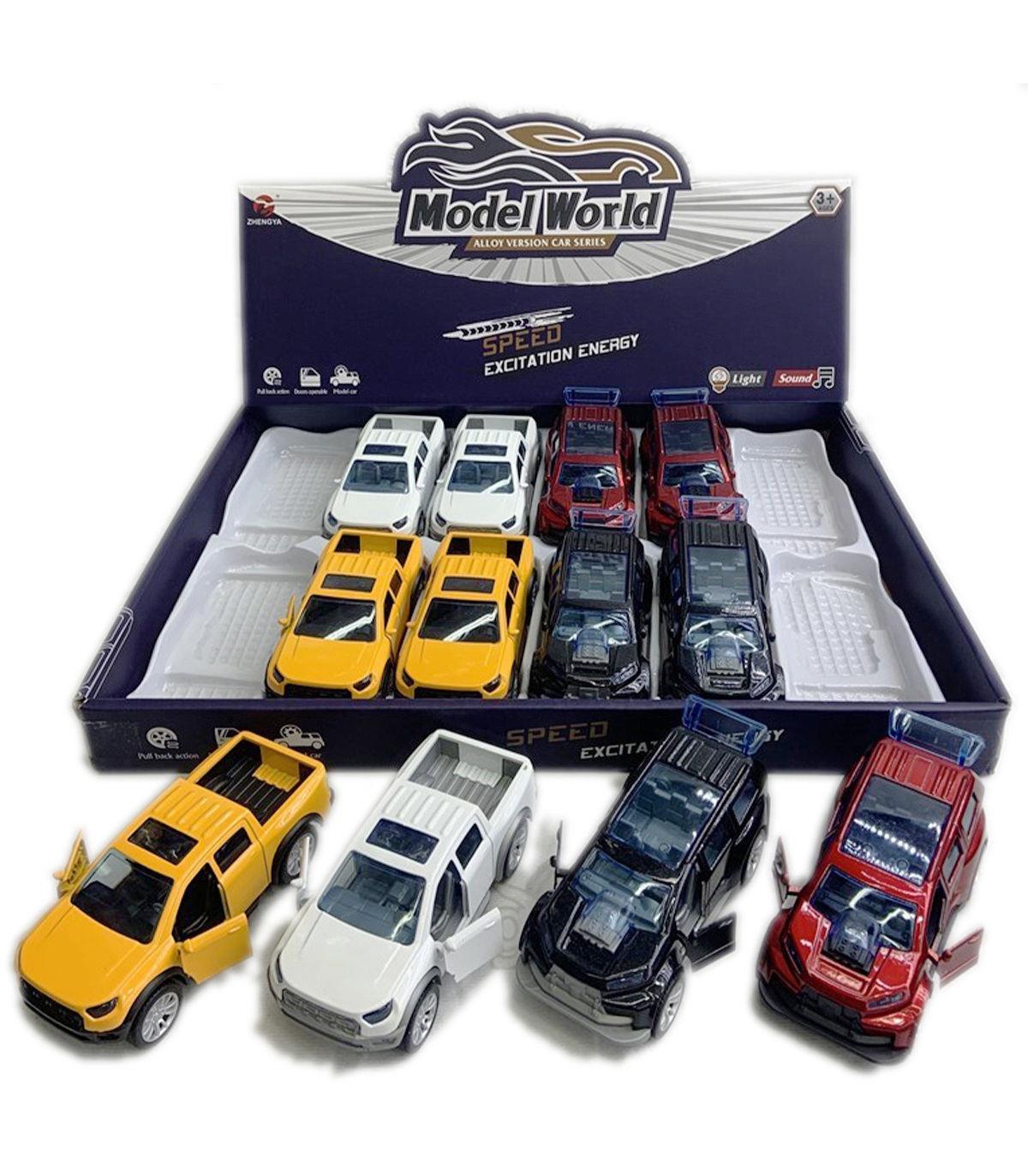 Малка метална кола с отварящи се врати, 4 цвята