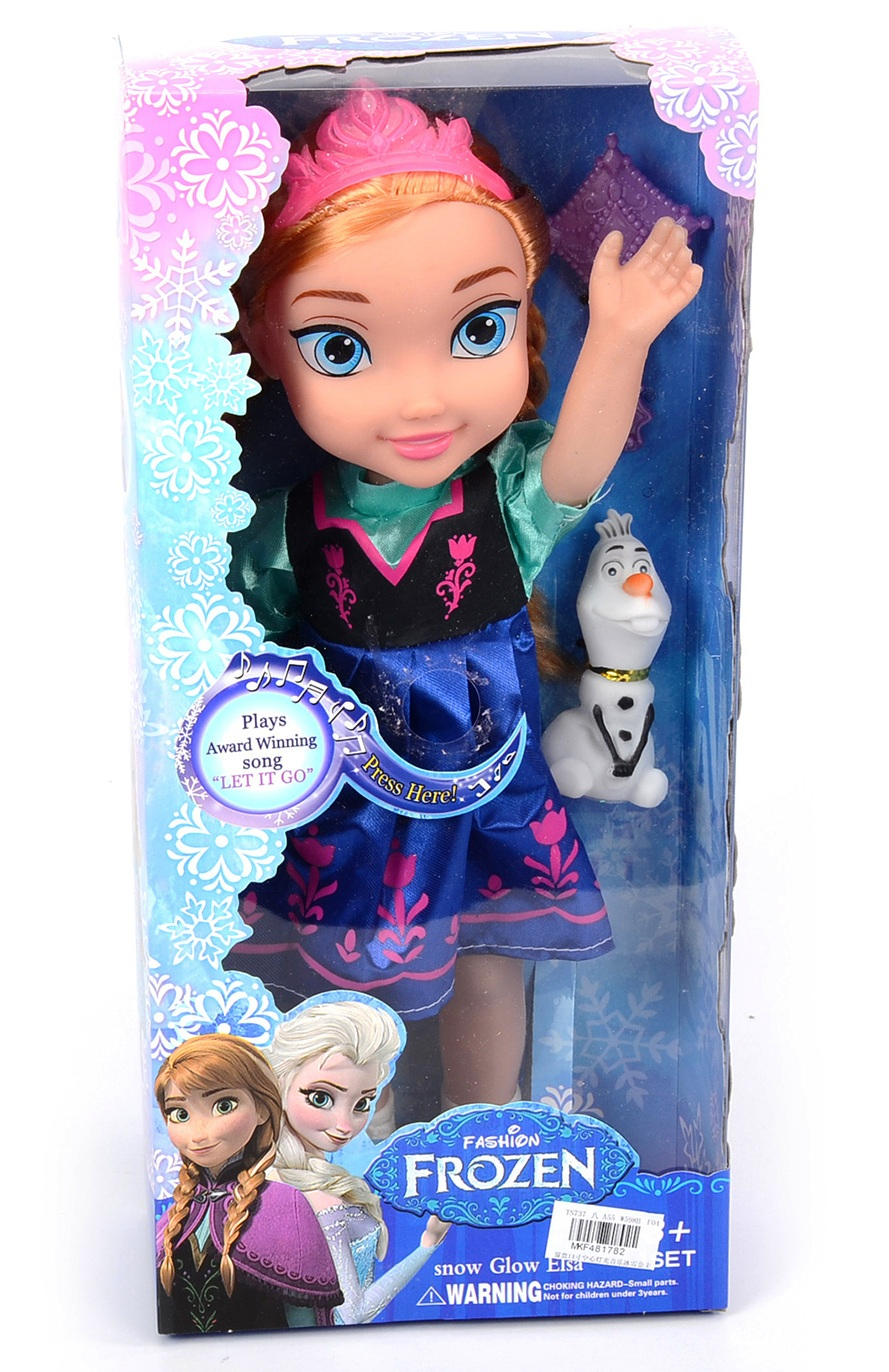 Музикална кукла Анна с корона и Олаф + ЗВУК