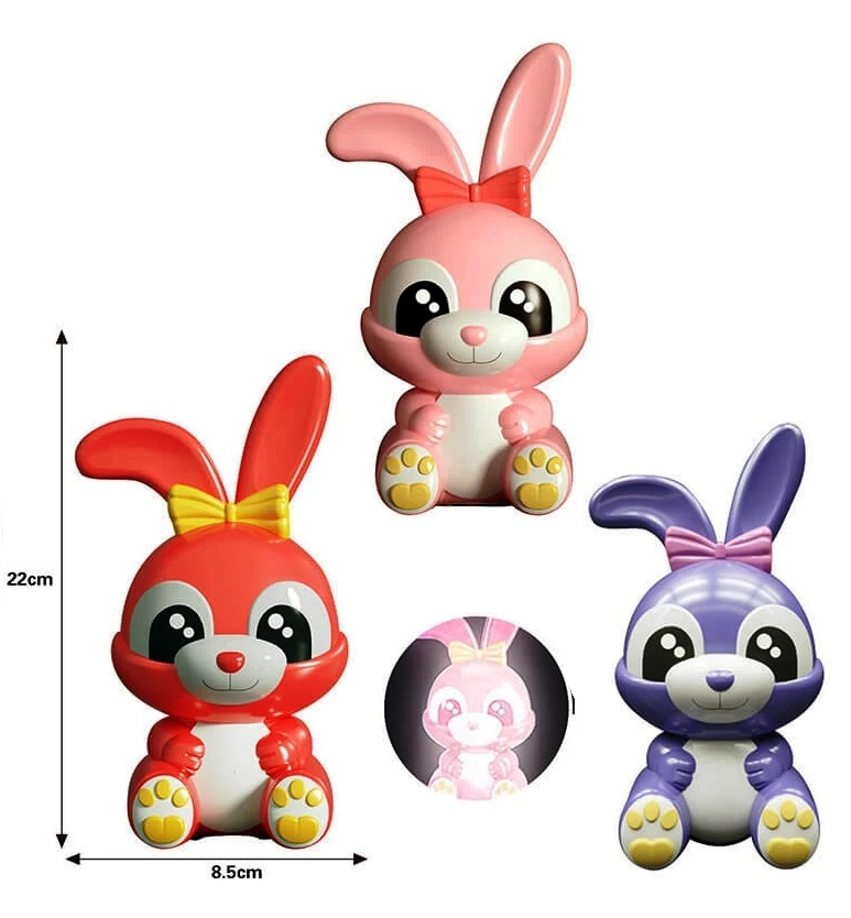 Светеща касичка нощна лампа 2в1, Зайче, три цвята