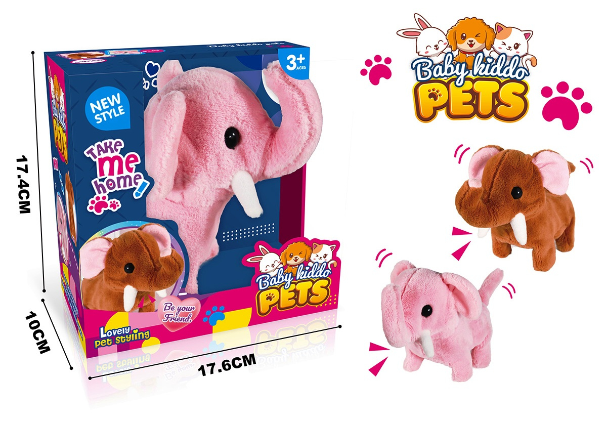 Ходещо плюшено Слонче, с РЕАЛИСТИЧЕН ЗВУК, два цвята