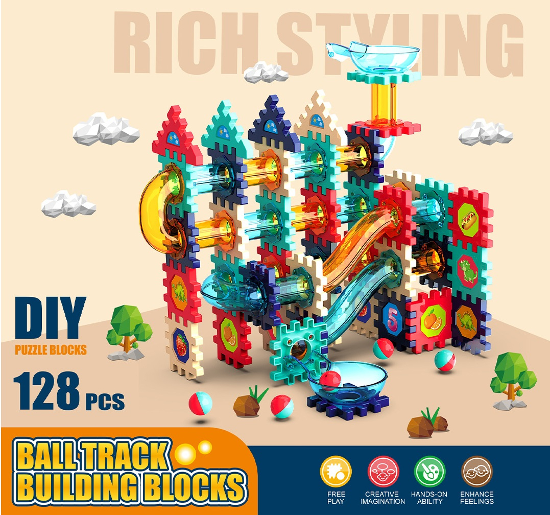 Конструктор с топчета, тунели и пързалки 128 или 208 части