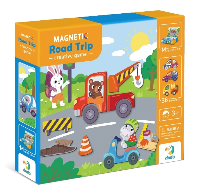 Магнитна игра Пътешествие, 36 елемента, настолна образователна игра с магнитна дъска, DODO