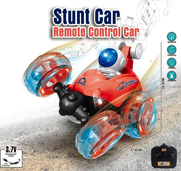 Луда кола с робот с радиокотрол и акумулаторна батерия, Звук и Светлини, два цвята