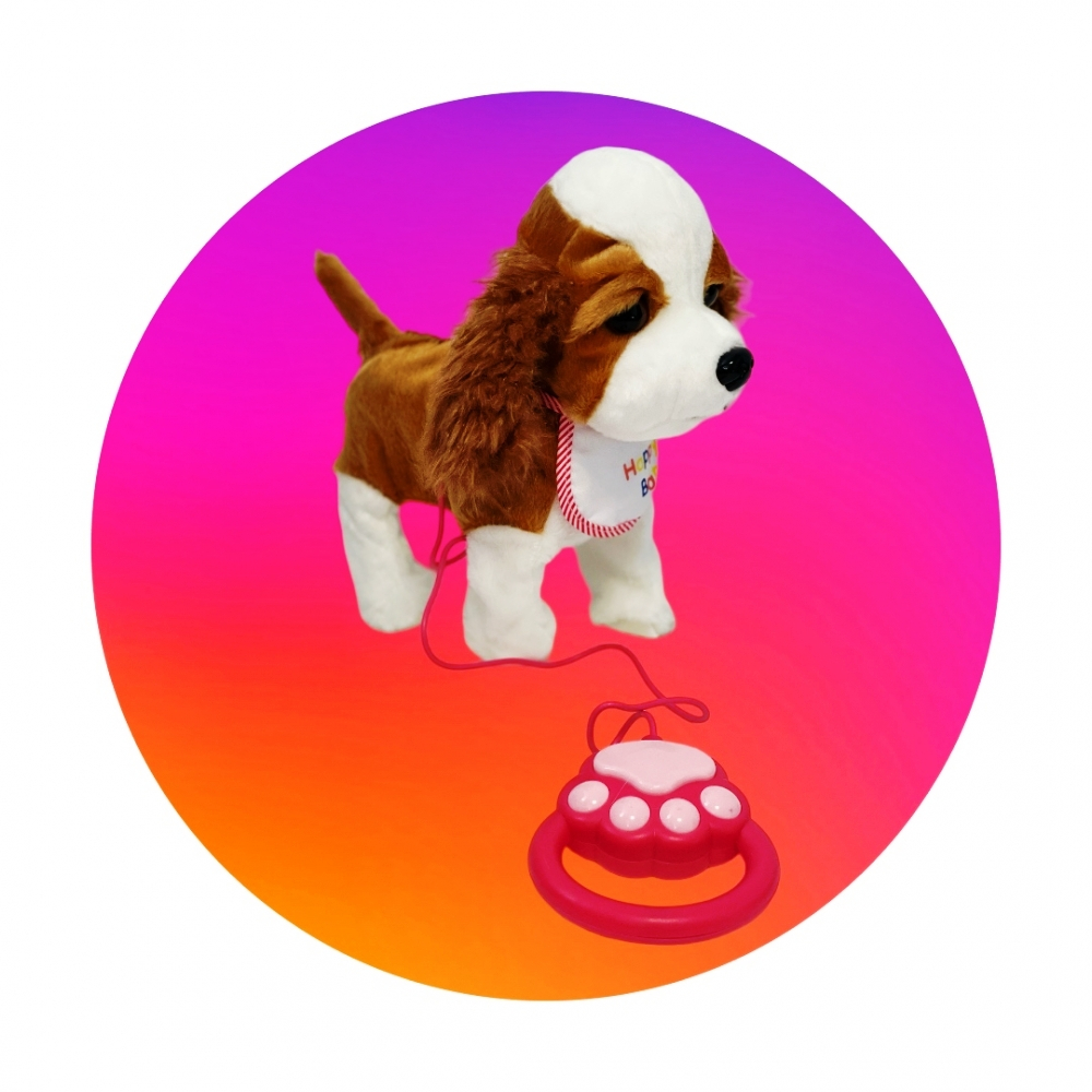 Ходещо куче с каишка и повод, дистанционно с кабел във формата на лапа, със ЗВУК