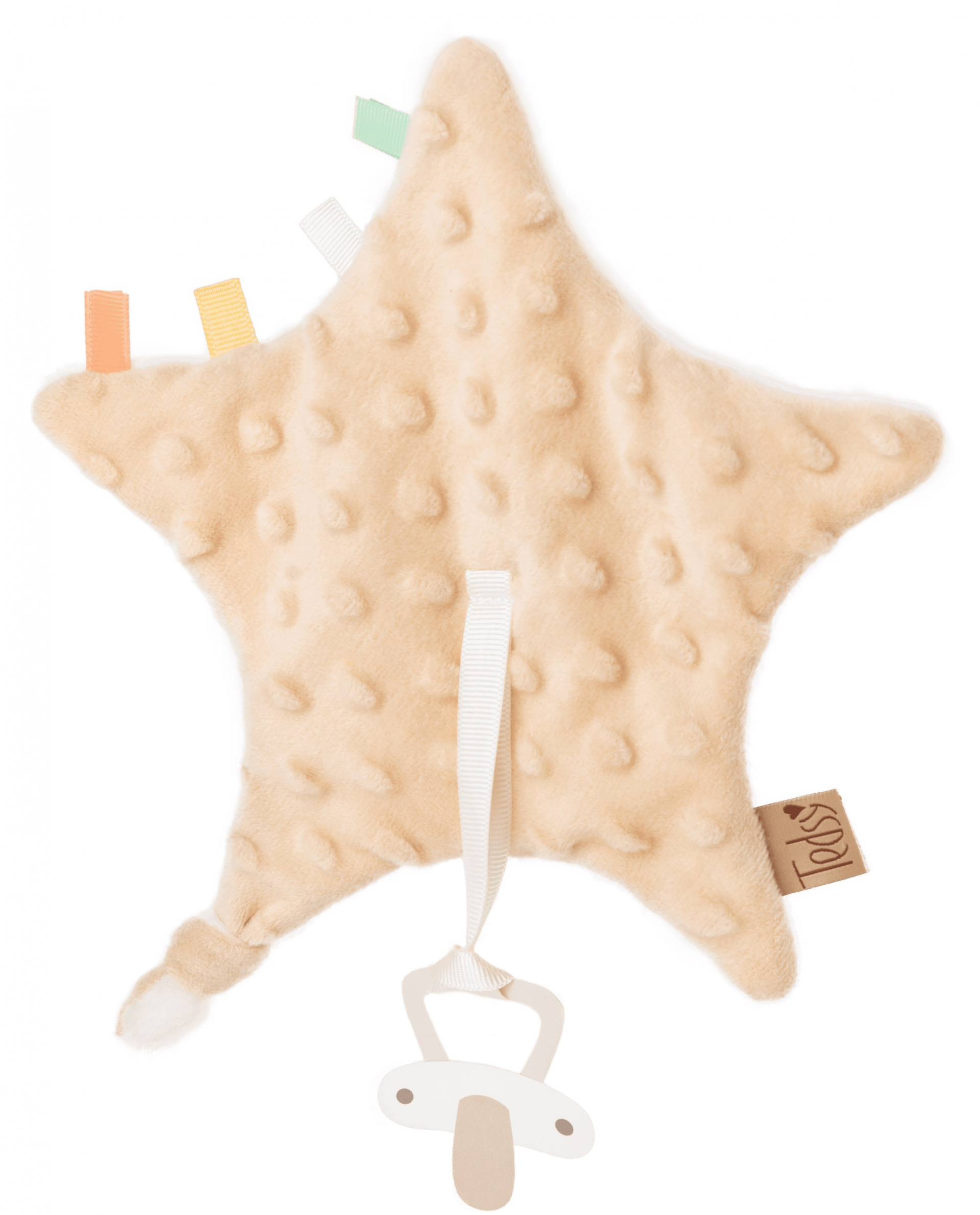 Бебешка държалка за биберон Бежова Звезда, 30см