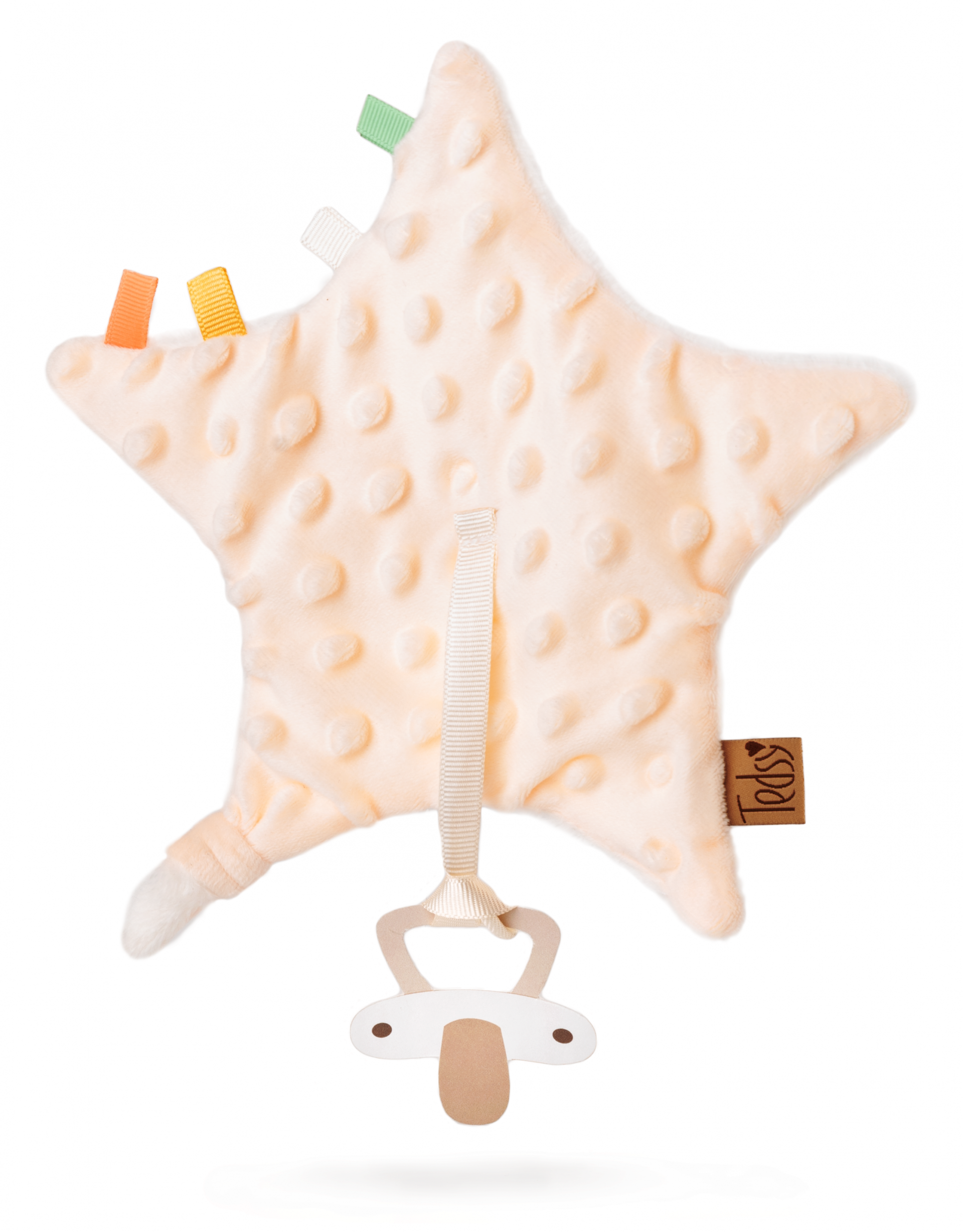 Бебешка държалка за биберон Екрю Звезда, 30см