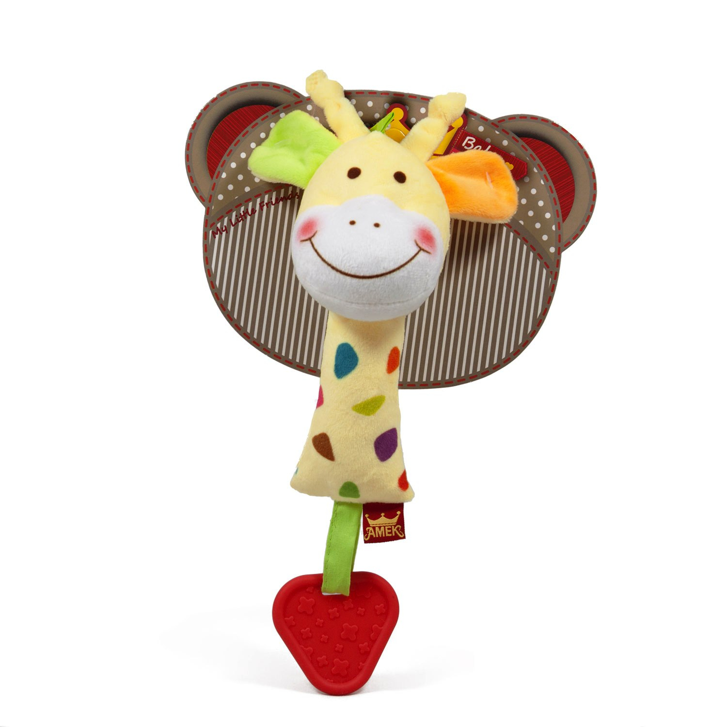 Бебешка държалка жирафче, 16 см, Шарен
